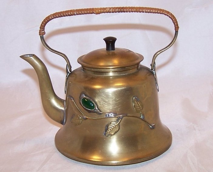 Image 2 of Brass Teapot Tea Pot w Decoration, China Chinese