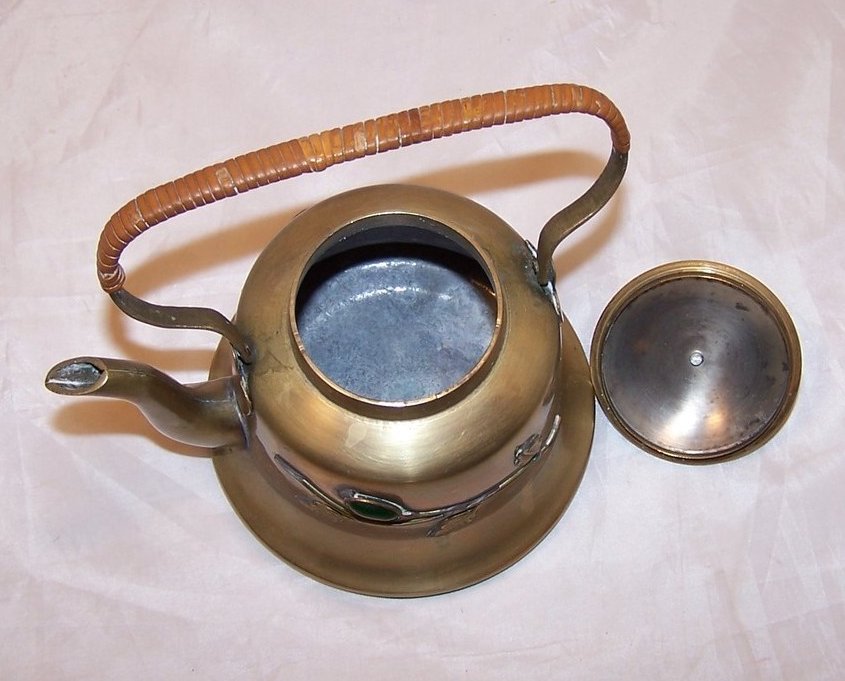 Image 4 of Brass Teapot Tea Pot w Decoration, China Chinese
