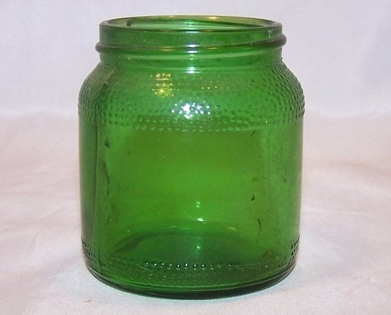 Duraglas Round Green Glass Bottle w Pebble Bands