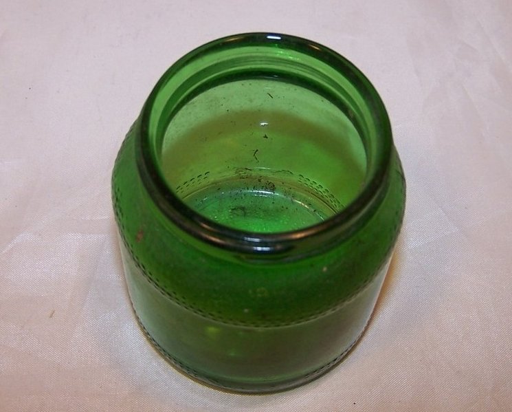 Image 2 of Duraglas Round Green Glass Bottle w Pebble Bands