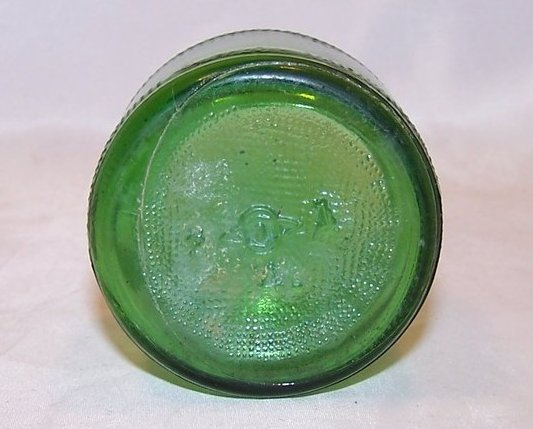 Image 3 of Duraglas Round Green Glass Bottle w Pebble Bands
