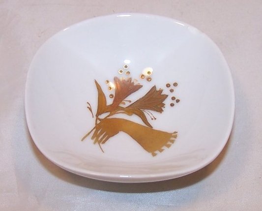 Image 1 of Rosenthal Mint, Nut Dish Dishes, Gold and Copper Flower, Peacock Design