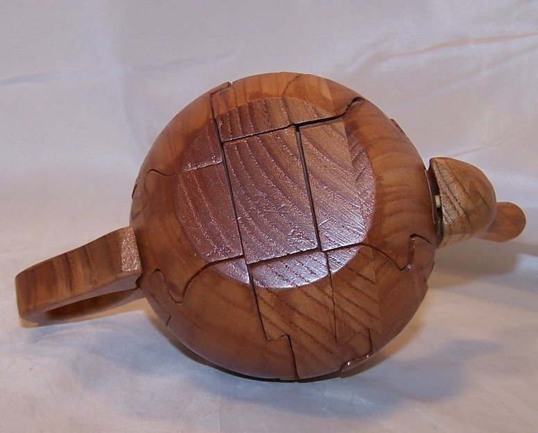 Image 5 of Teapot Tea Pot Puzzle, 3D, Wooden, Beautiful Wood Grain