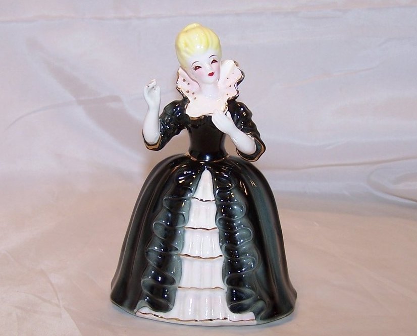 Planter Blonde in Black Victorian Dress, Napco