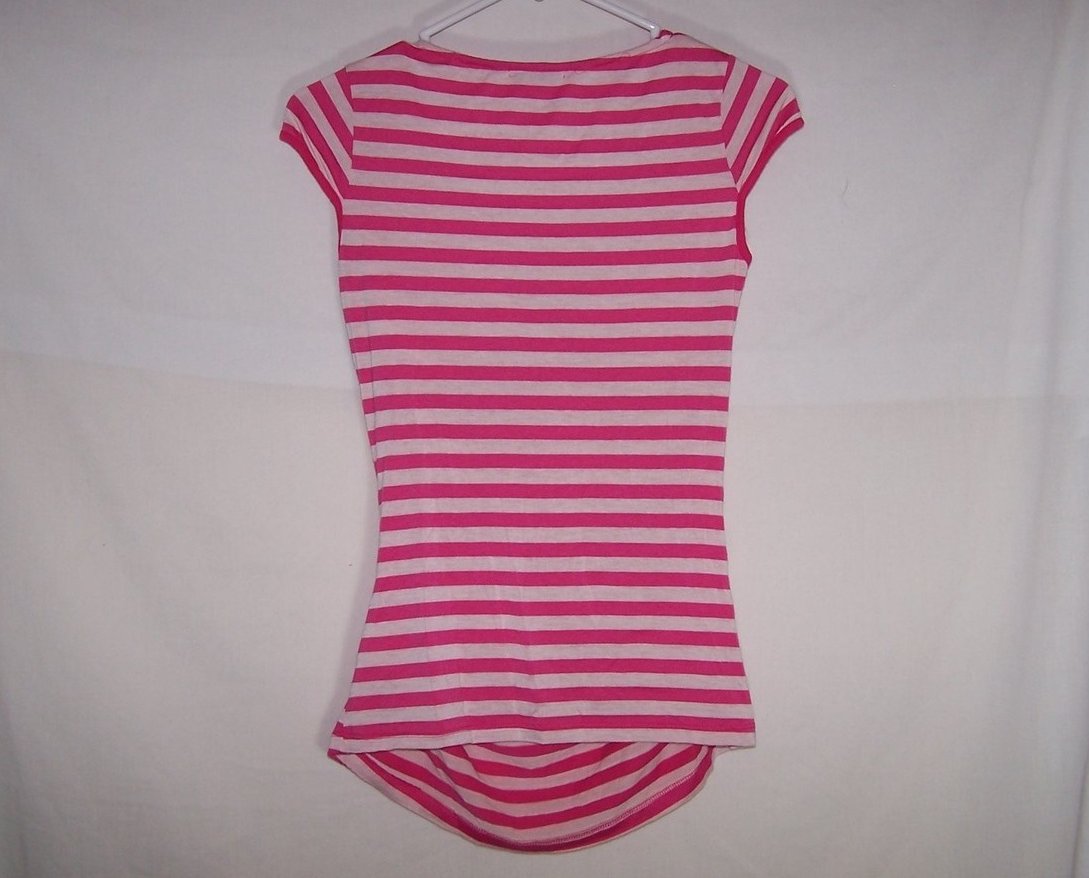 Image 1 of Pink, Cap Sleeved Striped Shirt, Forever