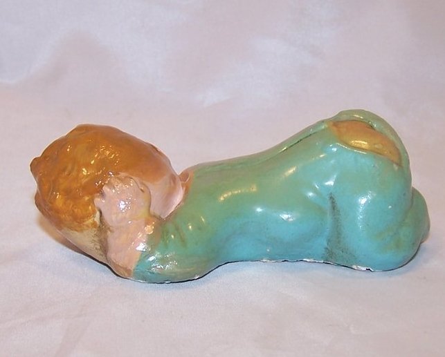 Image 1 of Chalkware Sleeping Baby Wall Hanging or Shelf Sitter