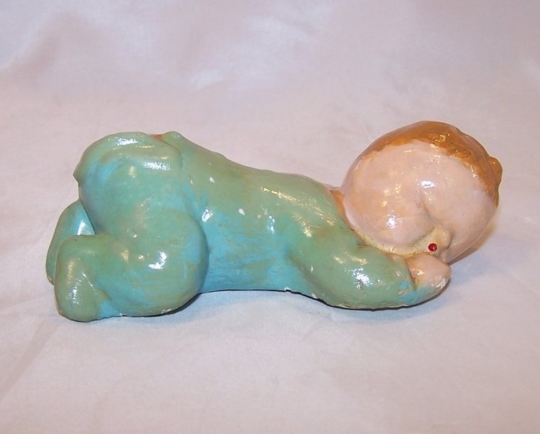 Image 3 of Chalkware Sleeping Baby Wall Hanging or Shelf Sitter