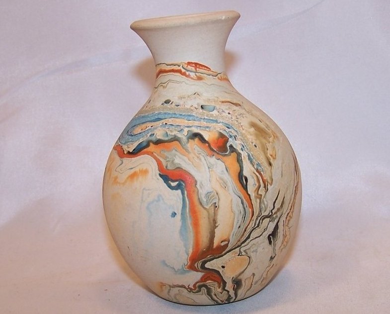 Image 1 of Nemadji  Earth Pottery Vase, South Dakota w Info Sheet
