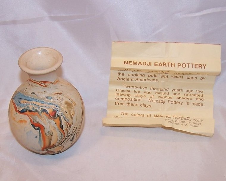 Image 4 of Nemadji  Earth Pottery Vase, South Dakota w Info Sheet