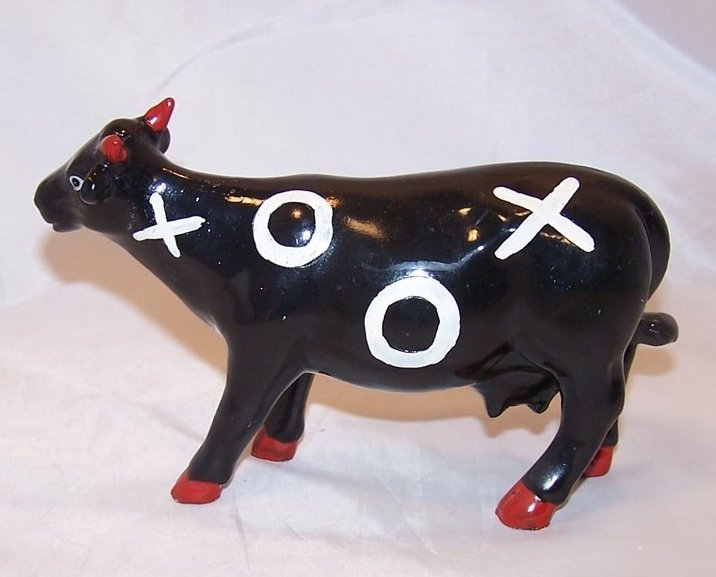 Image 2 of Tic Tac Toe Black Cow Figurine