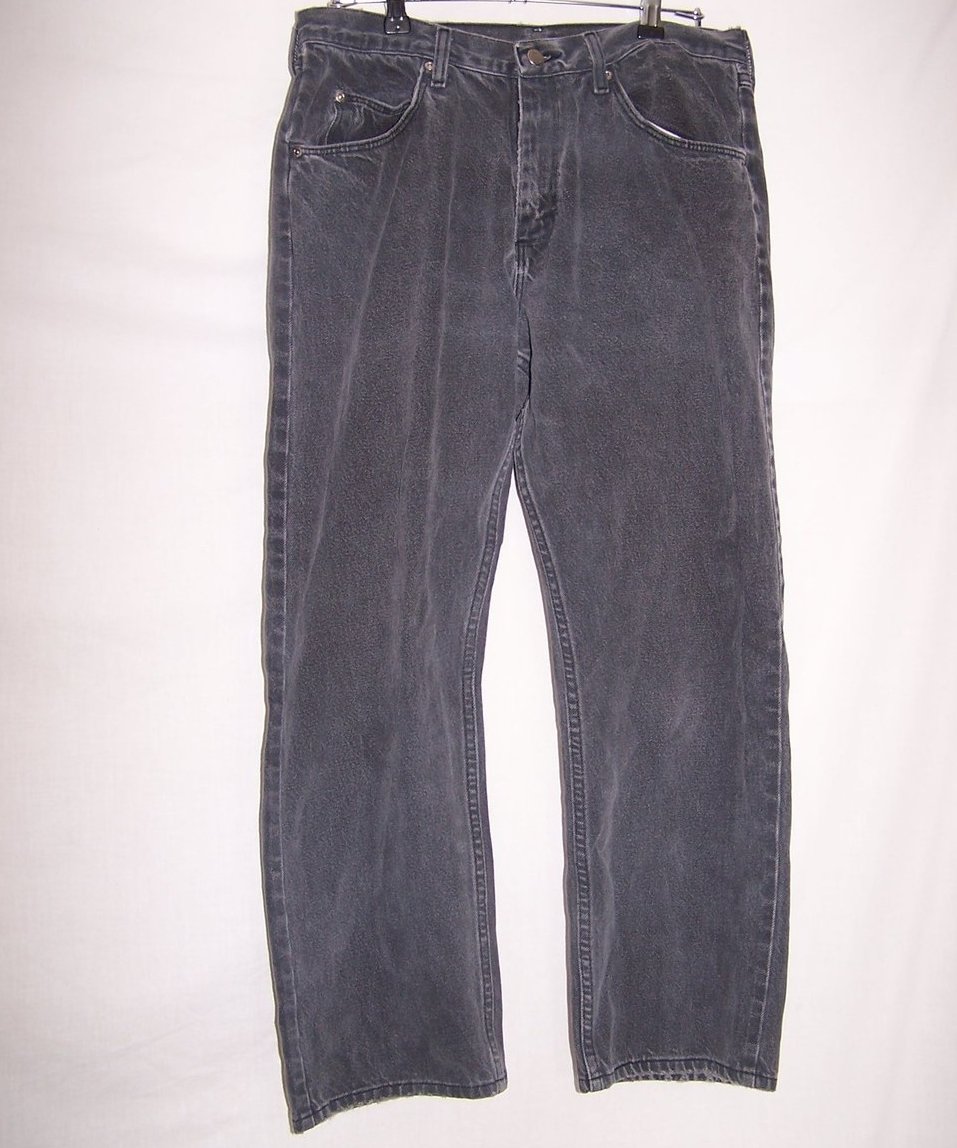 Size 34 x 30 Mens Jeans, Wrangler, Faded Black