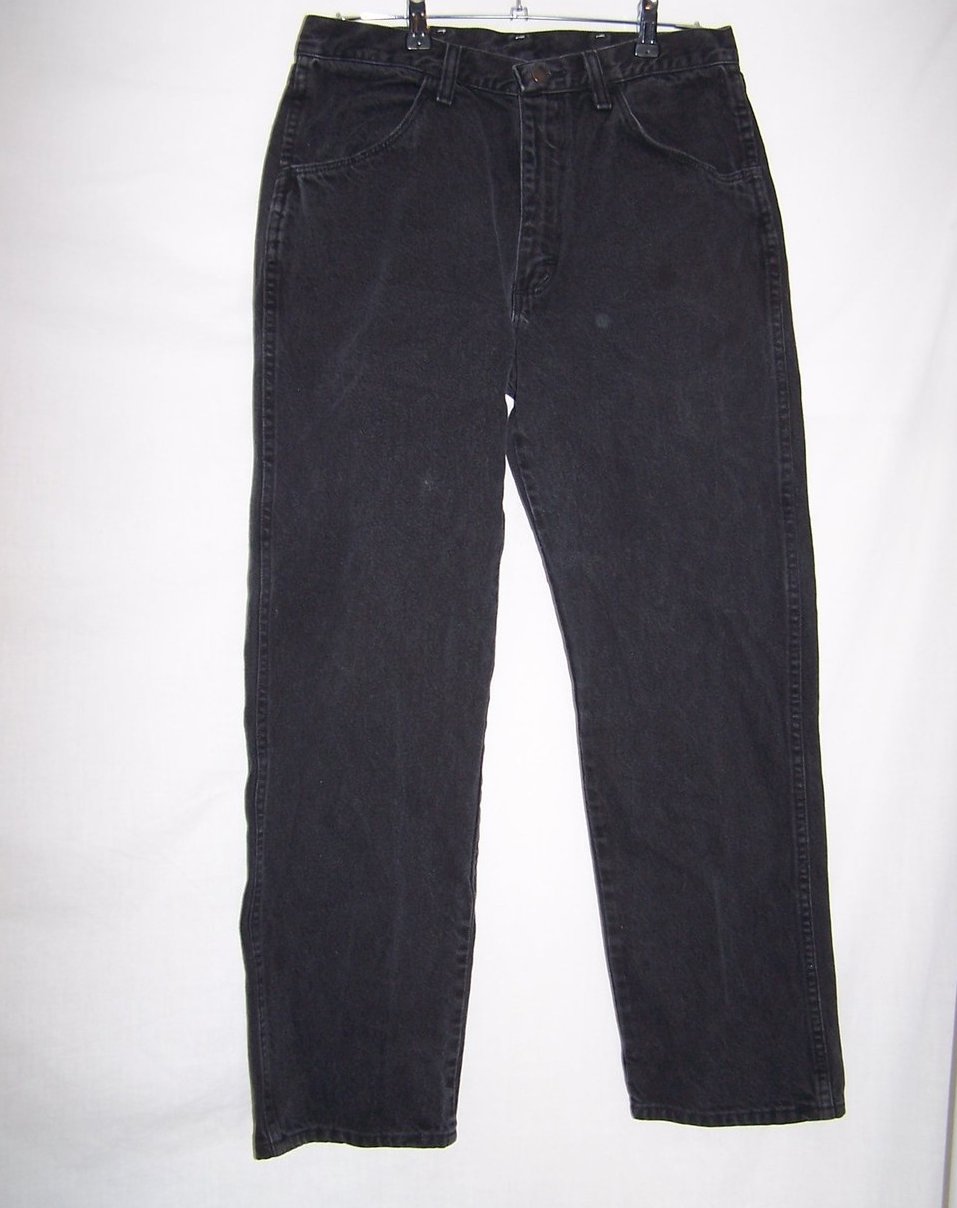 Size 34 x 30 Mens Jeans, Rustler, Black