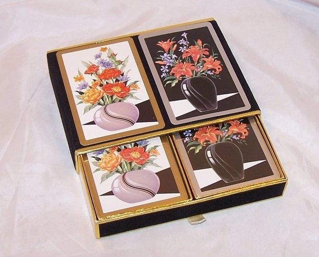 Image 1 of  Playing Cards, Double Deck Vntg New, Orig Velvet Box, Congress