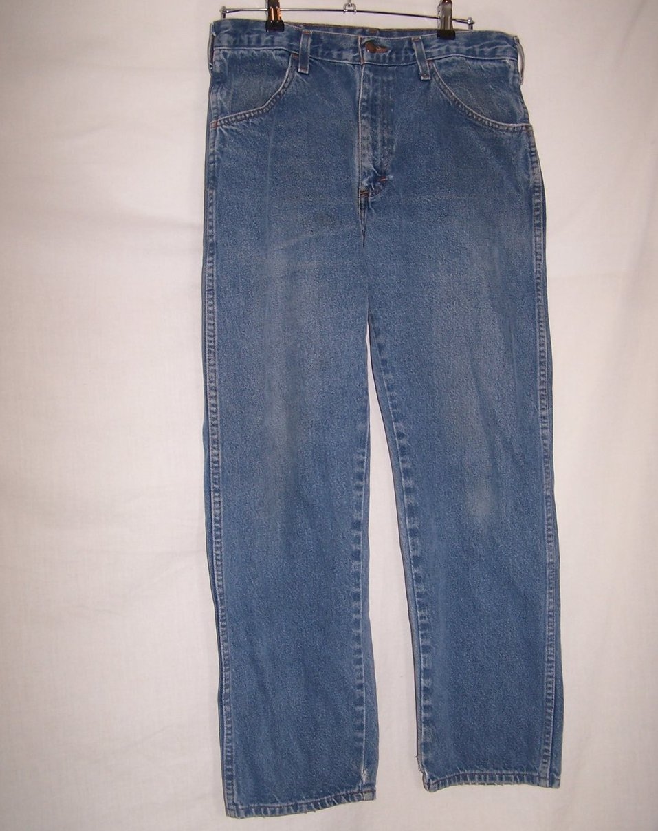 Image 0 of Size 34 x 30 Mens Jeans, Rustler, Blue, Distressed