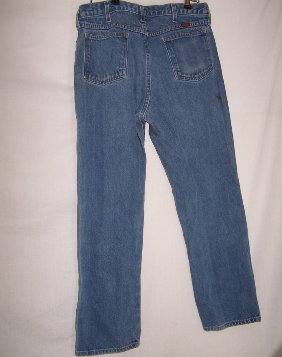 Image 1 of Size 34 x 30 Mens Jeans, Rustler, Blue, Distressed