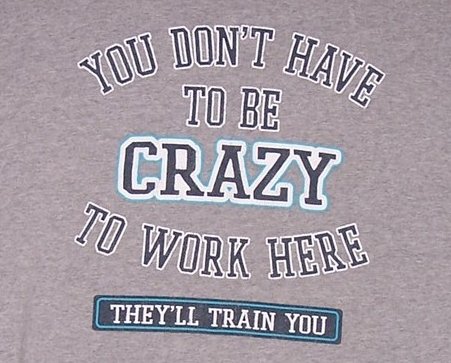 Image 0 of You Dont Have To Be Crazy T Shirt, Boys Sz XL 16, 18