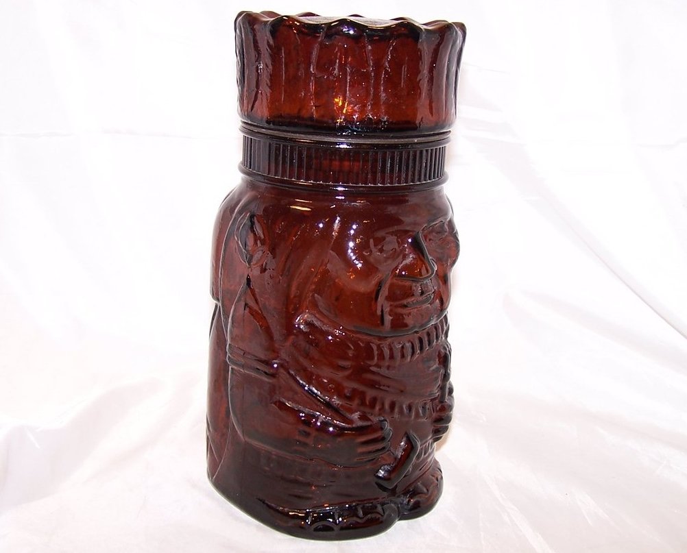 Image 2 of Cigar Store Indian Cookie Jar, Brown Glass