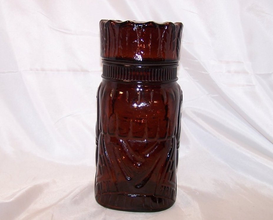 Image 4 of Cigar Store Indian Cookie Jar, Brown Glass