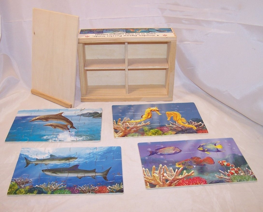 Image 2 of Melissa and Doug Ocean, Sea Life Puzzle Set w Box, Ages 3 up