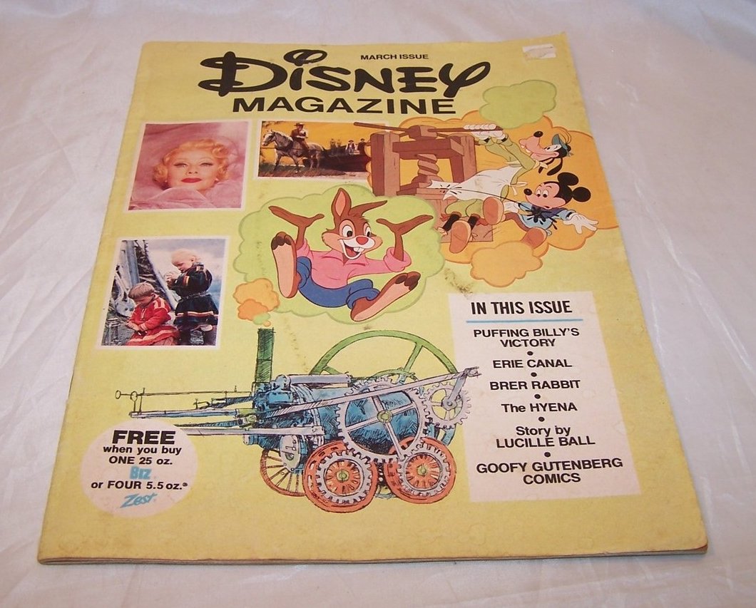 Disney Magazine w Lucille Ball, Promo w Biz or Zest Purchase