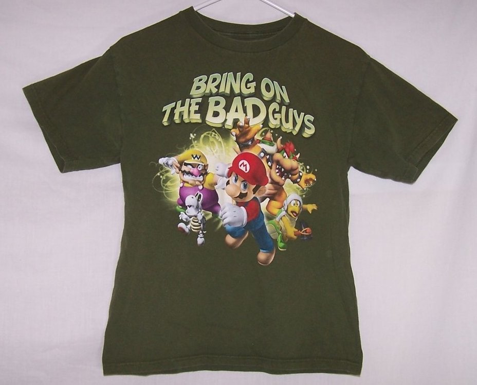 Boys Sz 14,16, Bring on the Bad Guys, Mario and Gang T Shirt