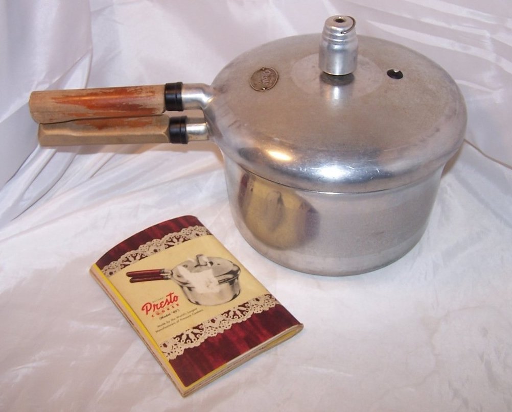 Presto 4 Qt Pressure Cooker w Instruction Recipe Book 1947