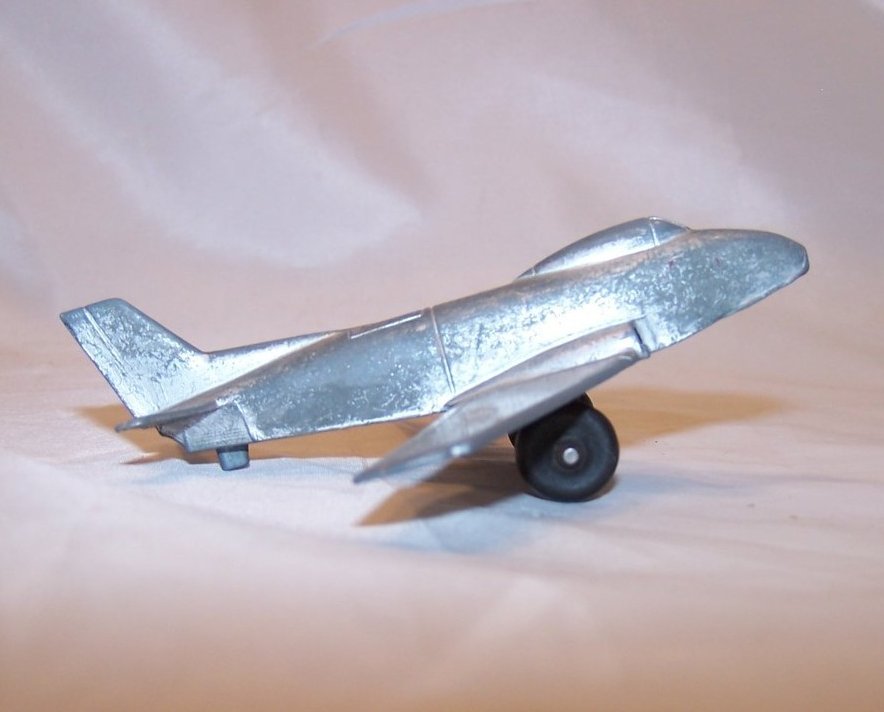 MidgeToy Silver Die Cast Toy USAF Airplane USA, Midge Toy