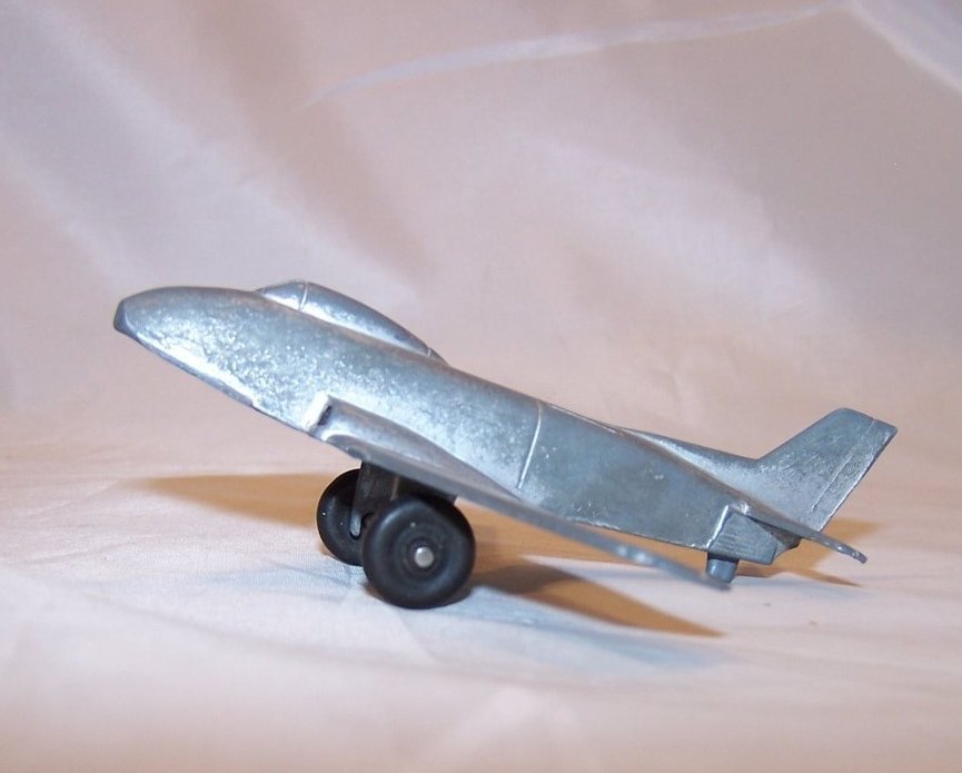 Image 2 of MidgeToy Silver Die Cast Toy USAF Airplane USA, Midge Toy