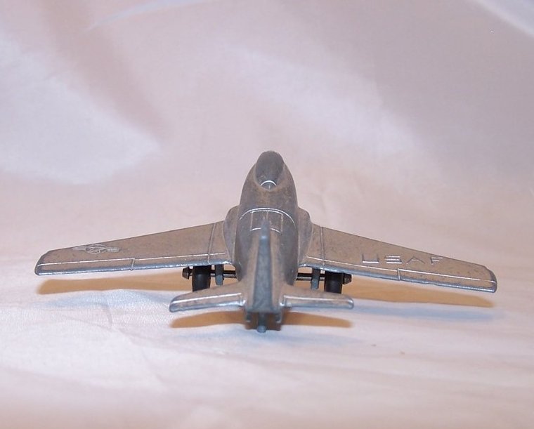Image 3 of MidgeToy Silver Die Cast Toy USAF Airplane USA, Midge Toy