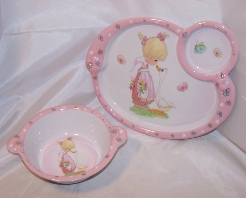 Image 0 of Little Girl and Goose, Child Plastic Plate, Bowl, Luv N Care