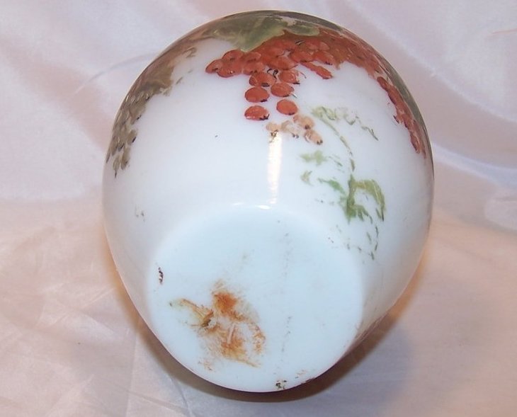 Image 5 of Hand Painted Milk Glass Vase, Bristol, England, 1800s