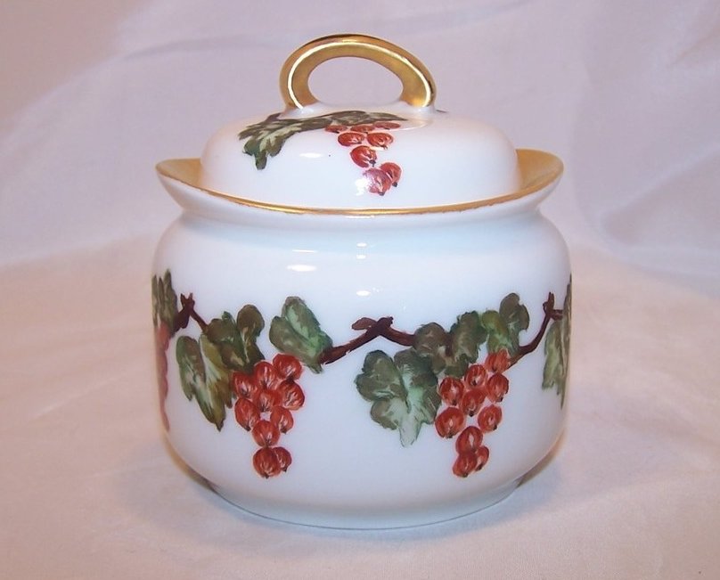 Image 0 of Hand Painted Porcelain Lidded Sugar Bowl, RS Germany