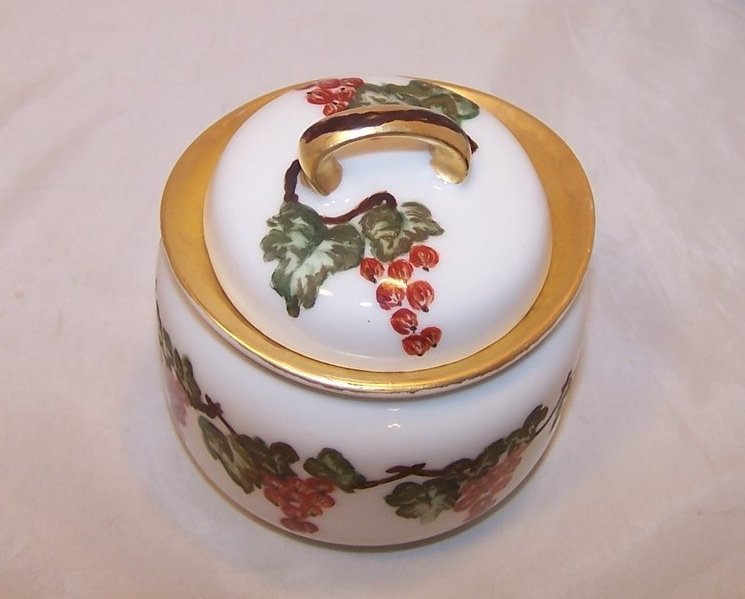 Image 1 of Hand Painted Porcelain Lidded Sugar Bowl, RS Germany