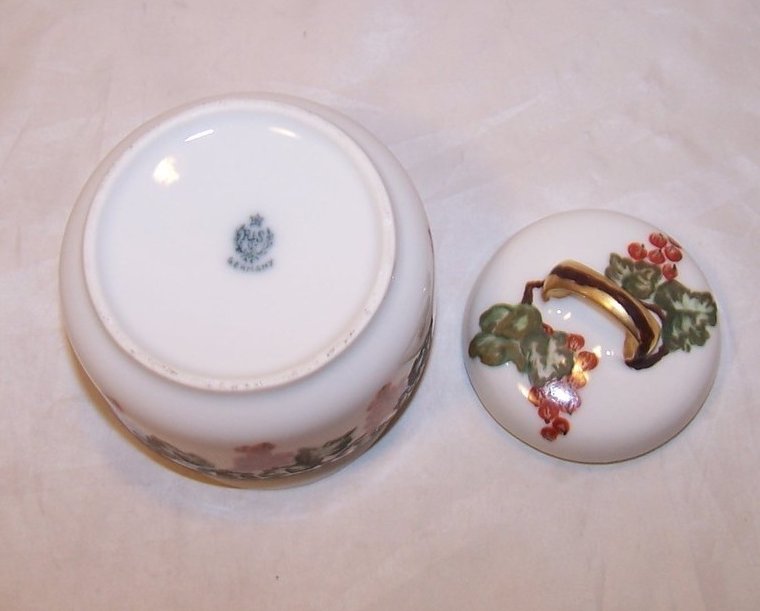 Image 4 of Hand Painted Porcelain Lidded Sugar Bowl, RS Germany