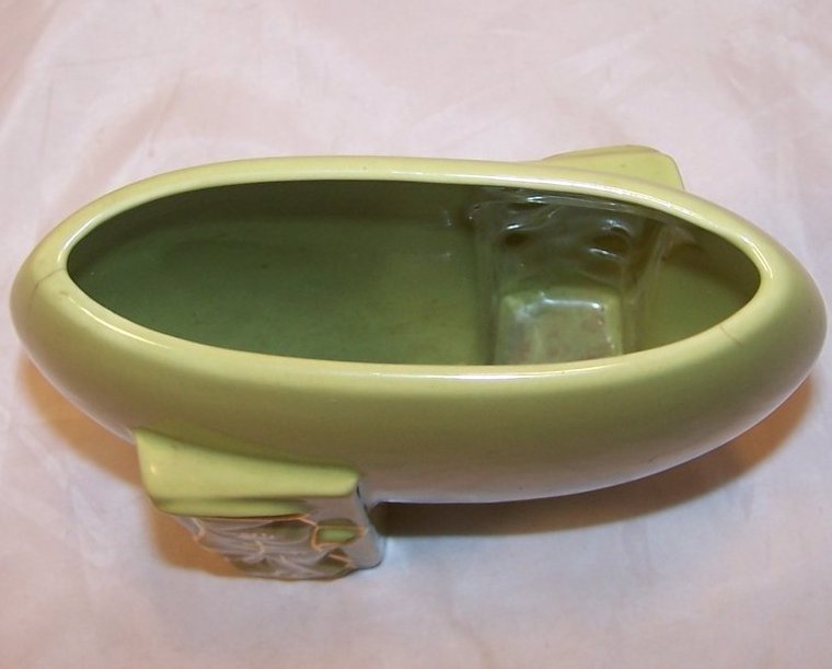 Image 4 of Green and Gold Oriental Flat Vase, Ceramic, Vintage