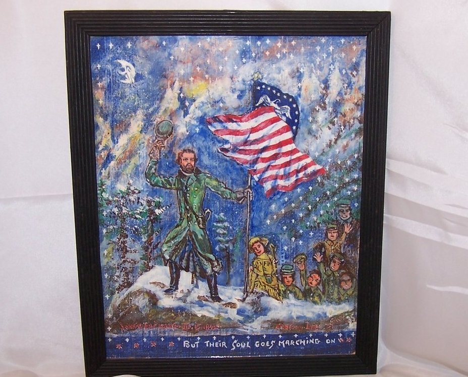 Image 1 of John C. Fremont Painting Folk Art Original