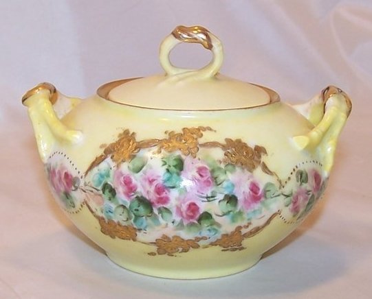 La Ceramique, Jean Pouyat, Limoges Lidded Sugar Bowl, France