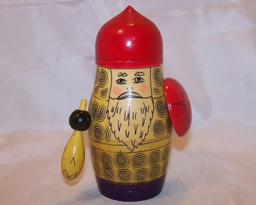 Image 1 of Nesting Doll, Russian Warrior, Five Levels