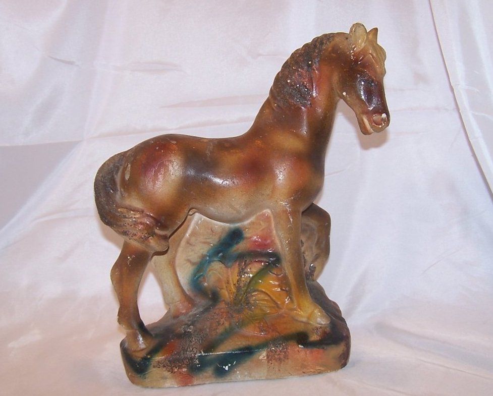 Chalkware Prancing Horse, Chalk Ware Figurine