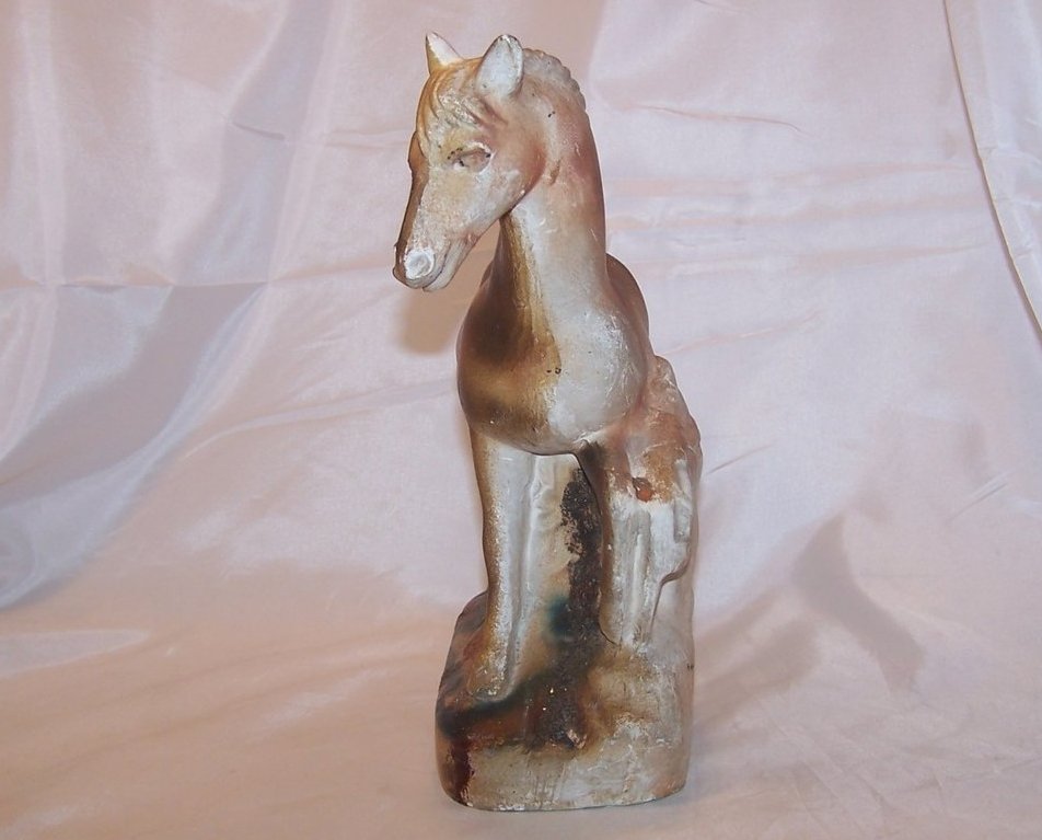 Image 1 of Chalkware Prancing Horse, Chalk Ware Figurine