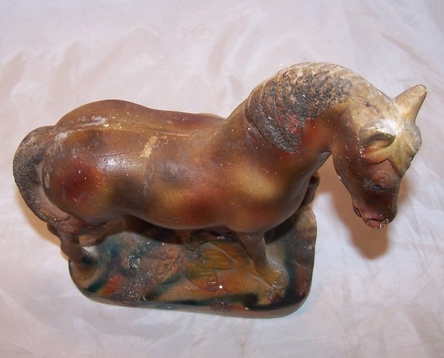 Image 4 of Chalkware Prancing Horse, Chalk Ware Figurine