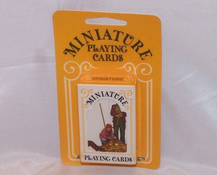 Image 1 of Playing Cards Miniature Vntg, Hoyle, Raking Leaves