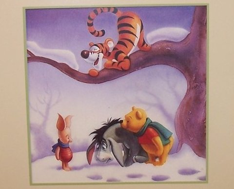 Snow Prints, Winnie the Pooh Matted Print, Walt Disney Co