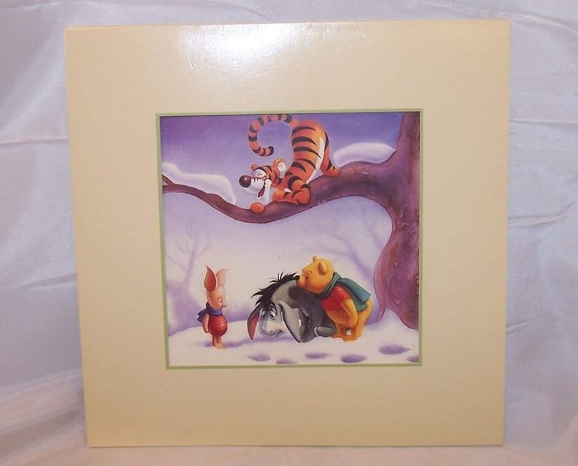 Image 1 of Snow Prints, Winnie the Pooh Matted Print, Walt Disney Co