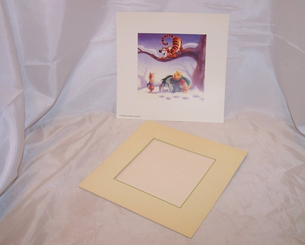 Image 2 of Snow Prints, Winnie the Pooh Matted Print, Walt Disney Co