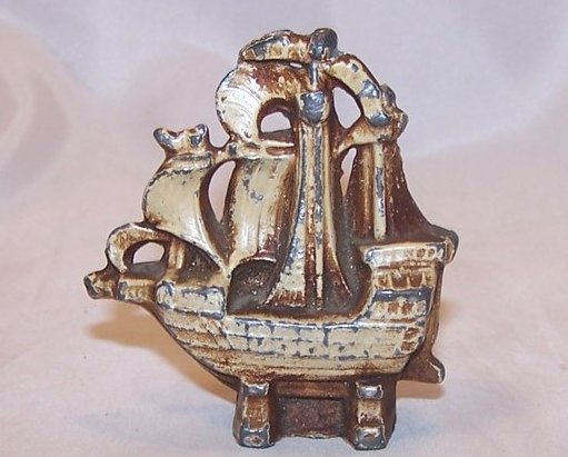 Tall Sailing Ship in Dry Dock Miniature Figurine, Vintage