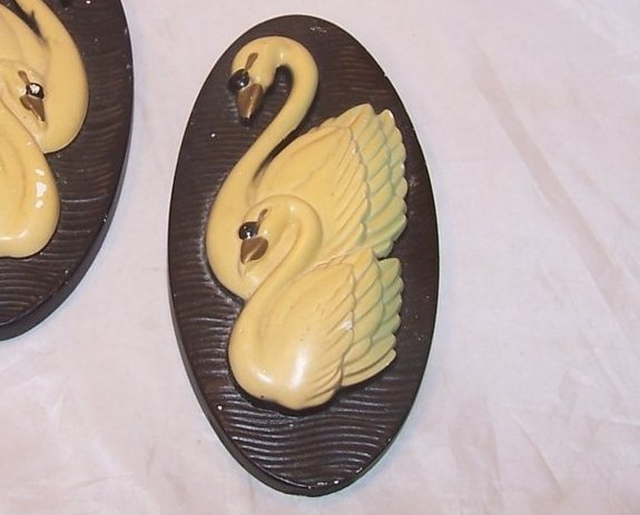 Image 2 of Swan Pair of Plaques, Chalkware Wall Hangings