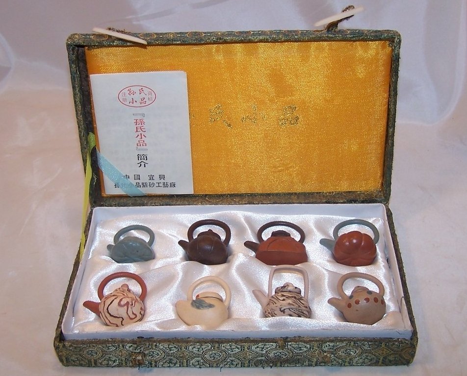 Image 0 of Miniature Teapot Collection in Brocade Box, China