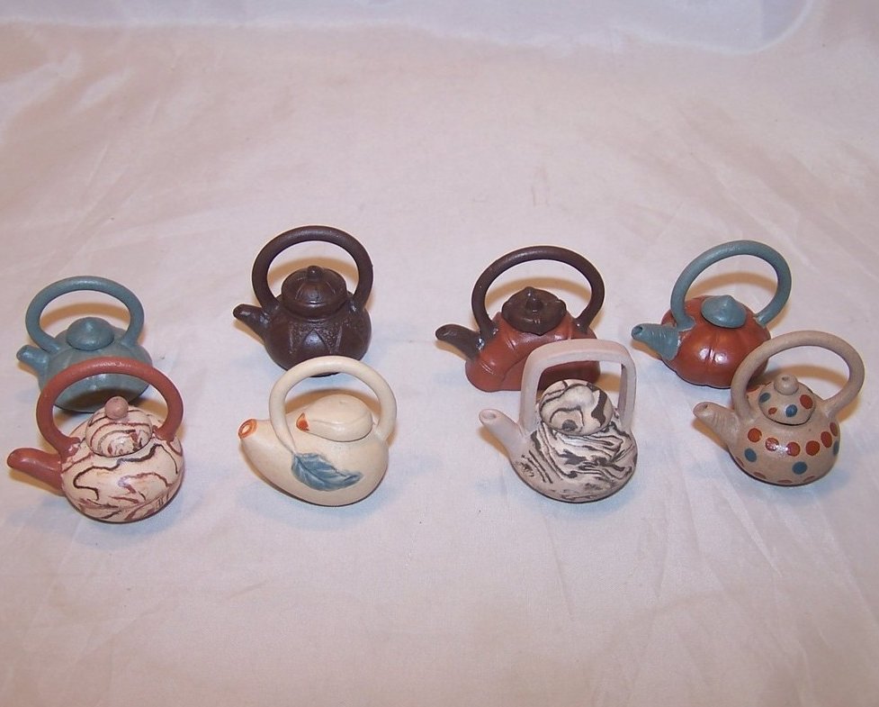 Image 1 of Miniature Teapot Collection in Brocade Box, China