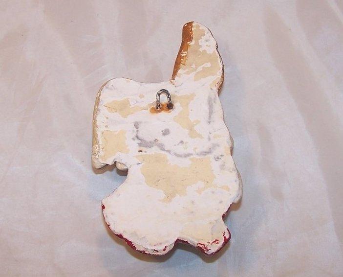 Image 1 of Listening Dog Plaque, Chalkware Wall Hanging